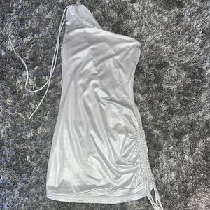 Lucky In The Sky White One Shoulder dress